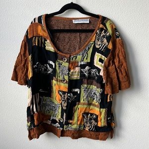 Vintage Safari Button Up Top